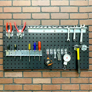 Système de rangement modulaire pour fitness, panneau perforé en métal, organisateur mural pour entraînement de force, <span class=keywords><strong>musculation</strong></span>, garage, atelier - Product Image 6