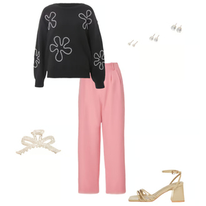 Vente en gros <span class=keywords><strong>Pull</strong></span> mode d'automne pour femmes <span class=keywords><strong>Pull</strong></span> à manches longues en tricot <span class=keywords><strong>noir</strong></span> à point de fleurs <span class=keywords><strong>Pull</strong></span> d'hiver de haute qualité pour femmes - Product Image 2