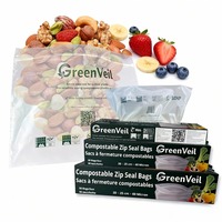 Emballage écologique PLA PBAT biodégradable résistant à la chaleur pour aliments surgelés, salades, gâteaux, sacs refermables compostables avec logo personnalisé