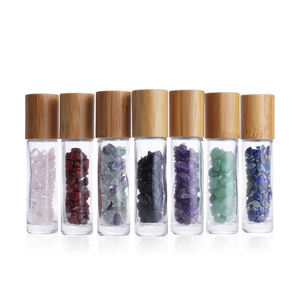10ml verre cylindre <span class=keywords><strong>Jade</strong></span> <span class=keywords><strong>pierre</strong></span> rouleau boule haut <span class=keywords><strong>de</strong></span> gamme huile essentielle déodorant rouleau sur bouteille avec bouchon en plastique - Product Image 2