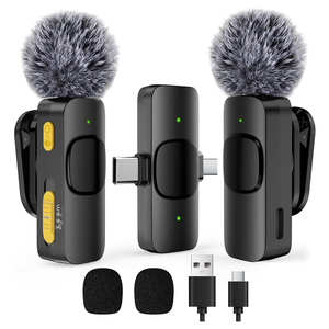 USB-C micro Lavalier Rechargeable 20m Transmission pince magnétique réduction du bruit pour Vloggers Streamers créateurs <span class=keywords><strong>de</strong></span> contenu en plein air - Product Image 2