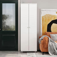 Armoire à chaussures chinoise en bois massif moderne DU'S, armoire à chaussures grande capacité avec doubles portes, multifonctionnelle