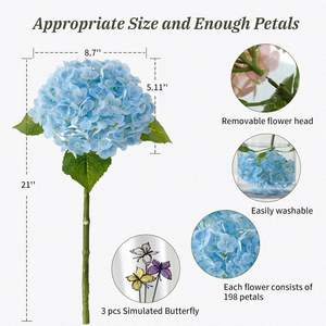 Offre Spéciale – Hortensia Artificiel Effet Naturel, Grande Tête, Vert, en Gros, Hortensia Blanc en Latex, Vente en Gros - Product Image 2