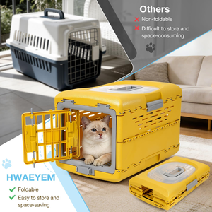 Small Large Dog Plastic <b>Foldable</b> Pet Carrier Portable Pet Cage Travel <b>Crates</b> Kennel - Product Image 6