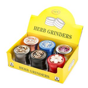 เครื่องบดสมุนไพรแบบขายส่ง บดใบยาสูบและเครื่องเทศ 4 ส่วน ทำจากโลหะผสมสังกะสี ประดับด้วยคริสตัลลายสัตว์ อุปกรณ์เสริมสำหรับการสูบบุหรี่ - Product Image 5