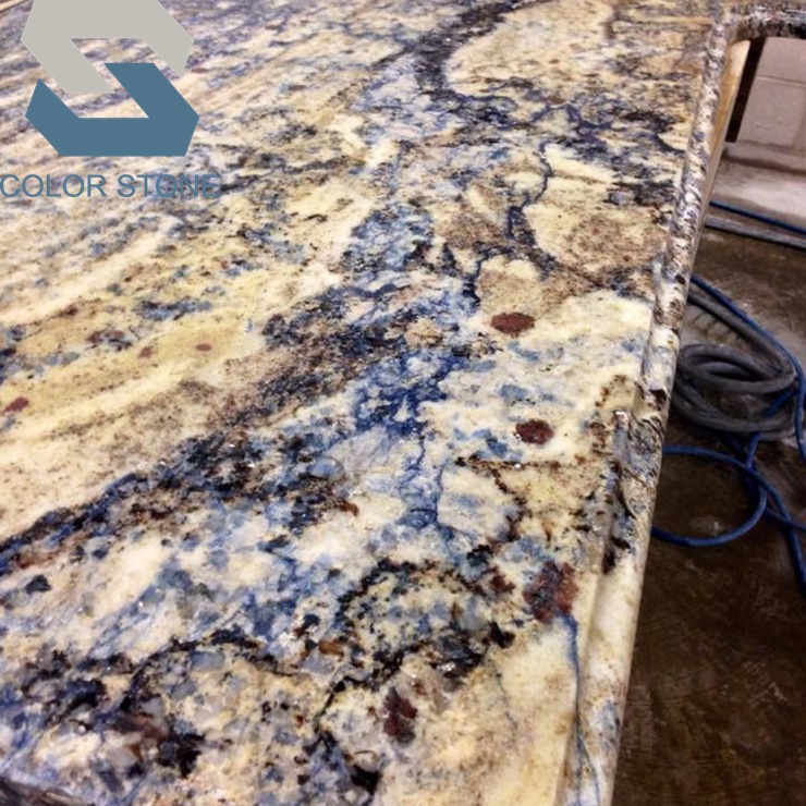 Натуральный азуритовый синий кварцит, кухонные столешницы, столешницы, водопад, остров