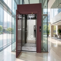 Ascenseur hydraulique moderne en aluminium et acier inoxydable RiLi, capacité de 400 kg, vitesse de 0,4 m/s, durable, pour villas et résidences
