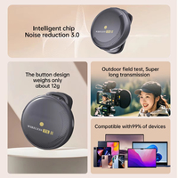 Microfono Lavalier Wireless SX19 Mini con Clip, Certificato CE FCC RoHS, Effetto Riverbero, Riduzione del Rumore DSP, 2.4G per Fotocamera e Telefono