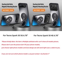 Funda Protectora Rígida con Soporte para Tecno Spark 50 5G / Spark 50 4G, Acabado Mate, Protección de Lente AG, Cubierta Trasera y Parachoques Suave