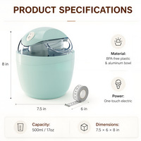 Machine à glace automatique mini DIY, sorbetière et yaourtière glacée à congélation rapide, machine à desserts domestique à un bouton