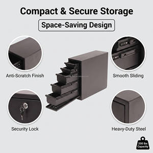 Black Steel 5 Drawer Toolbox Cabinet Multi Drawer Storage Cabinet Mobile Workshop Organizer - Product Image 5