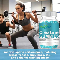 Gummies de créatine monohydrate personnalisées OEM 3000mg pour la force musculaire, l'augmentation de l'énergie et le soutien des performances athlétiques, végétaliennes, saveur myrtille