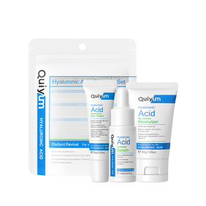 Kit Facial QUIYUM para el Cuidado de la Piel con Ácido Hialurónico, SQUALANE y Suero Nutritivo Antienvejecimiento con Vitamina C, Crema Hidratante para Ojos y Crema Facial - Product Image 1