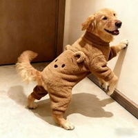 Vêtements en coton rouge pour chien, motif ours de dessin animé, style festif du Nouvel An chinois, chauds et lavables en machine, pour Labrador et Samoyède