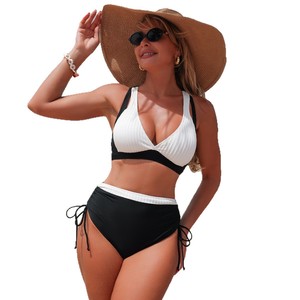 Sustainable Fabric Women Luxury Swimwear Contrast <b>Trim</b> Triangle Bikini <b>Bathing</b> Suits Woman Designer Adults Bikini Set - Product Image 5