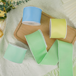 شريط غروغران مخصص بعرض 2.5 بوصة (63 مم) مع طباعة حرارية وحواف مخيطة على شكل هلال لأعمال الحرف اليدوية وإكسسوارات الشعر - Product Image 3