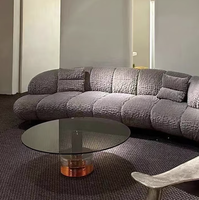 Ensemble de canapés de salon modernes et luxueux sur mesure avec design de tête de lit et fauteuils trônes en bambou écologique pour la maison