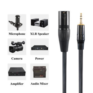 Câble 3,5 mm vers XLR mâle, non symétrique, <span class=keywords><strong>mini</strong></span>-<span class=keywords><strong>jack</strong></span> 1/8 pouce, TRS, stéréo, microphone, câble audio, 2 mètres, pour smartphone vers console de mixage - Product Image 2