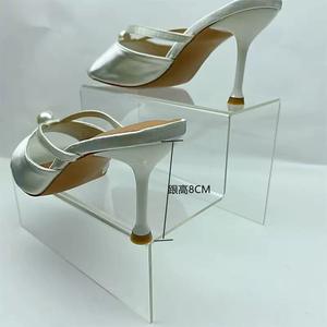 Sandali Estivi di Lusso con Lacci in Vera Seta, Scarpe da Sposa con Tacco Bianco per Signora - Product Image 6