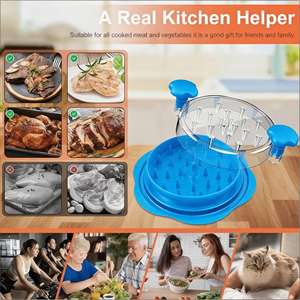 Nuevo Desmenuzador de Carne de <span class=keywords><strong>Pollo</strong></span> Profesional de 10 Pulgadas 2026 con Base Antideslizante Visible Grande y Cepillo para Cocina, para Carne de Cerdo, Res, BBQ y Tacos - Product Image 2