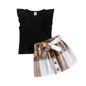 Ensemble d'été pour filles Yiwu Yiyuan Garment : T-shirt et jupe côtelés pour enfants de 1 à 5 ans – Collection Boutique Bébé Fille - Product Image 1