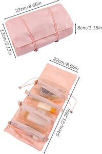 Detachable 4-in-1 Modern Fabric Zipper Large Travel Cosmetic <b>Storage</b> <b>for</b> Bag Handheld Foldable Fashion <b>Makeup</b> Organizer - Product Image 6