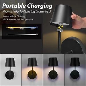 Ensemble de 2 lampes murales LED sans fil modernes en fer avec télécommande tactile pour salon - Product Image 2