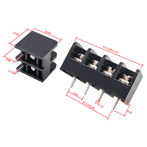 6.35 mét Pitch điện rào cản khối thiết bị đầu cuối khối thiết bị đầu cuối kết nối mà không cần che - Product Image 2