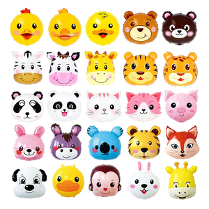 Q Phiên Bản 18 inch phim hoạt hình động vật đầu lá bóng bay vịt hổ bò gấu trúc chó trẻ em trang trí tiệc sinh nhật - Product Image 1