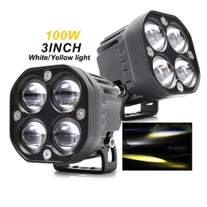 Quadrato a doppio colore ambra/bianco 40w 3 pollici luce di guida ausiliaria Hi <span class=keywords><strong>Lo</strong></span> lampada impermeabile per fuoristrada avventura pick-up camion SUV - Product Image 1