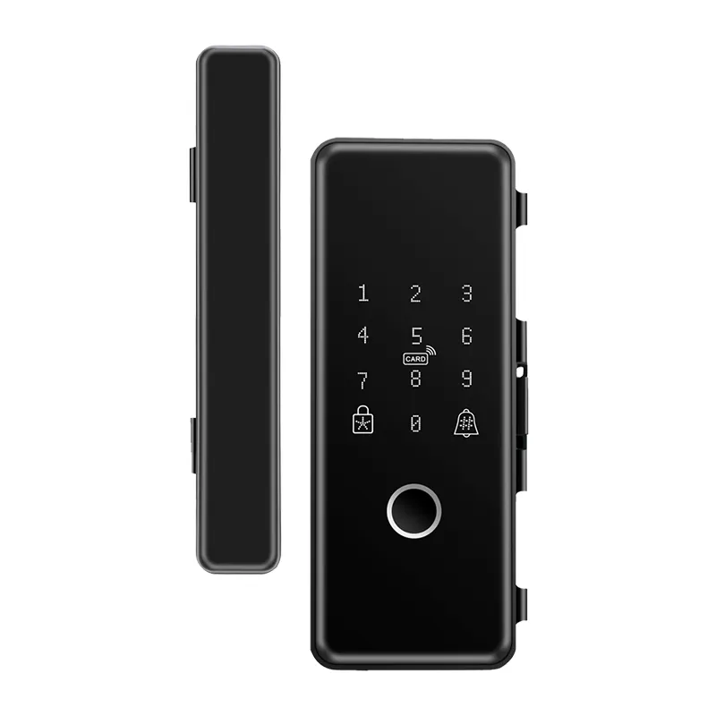 منتج جديد مخصص قفل ذكي مكتب باب زجاجي قفل كلمة السر رمز لوحة المفاتيح بصمة البطاقة الذكية قفل باب بدون مفتاح