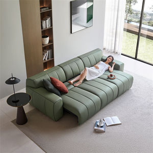 Direct de l'usine canapé en cuir pas cher fonction rétractable intelligente canapé-<span class=keywords><strong>lit</strong></span> de salon en ligne canapé 3 places vert foncé - Product Image 1