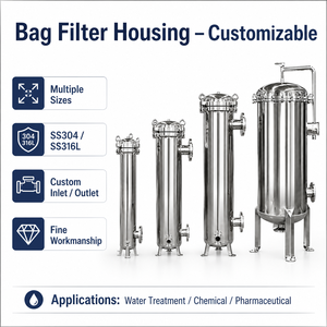 Boîtier de filtre à sac unique en acier inoxydable SS304 316L pour la <span class=keywords><strong>filtration</strong></span> <span class=keywords><strong>industrielle</strong></span> de l'<span class=keywords><strong>eau</strong></span>, de l'huile et des liquides chimiques - Product Image 3