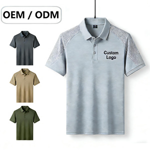 Camisas de Golf Personalizadas ODM Antiarrugas de Punto Spandex/Algodón 220g para Hombre con Bordado 3D, Logotipo de Empresa Impreso, Formales y Sólidas - Product Image 1