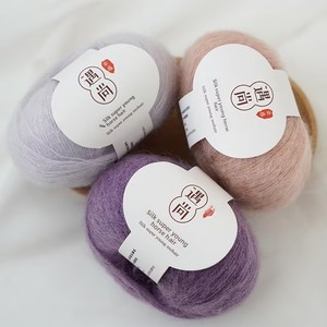 Fil de mohair et soie de mûrier teint Baoding Baby Mohair - Vente en gros <span class=keywords><strong>pour</strong></span> pulls et écharpes tricotés à la main - Product Image 3