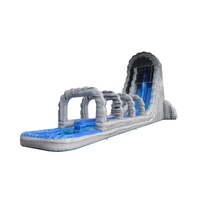 Toboggan aquatique gonflable pour les fêtes au bord de la piscine dans les jardins, avec raccords d'eau faciles à installer pour les parcs à thème et les lieux extérieurs.