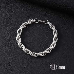 Pulseras de Cadena Gruesa para Hombre en Varios Estilos: Cubana, Bizantina, Espiga, Cuerda |   Estilo Hip-Hop y Punk, Impermeable, No se Desvanece - Product Image 4