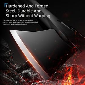 Mini hacha decorativa DIY para exteriores, con mango de madera, hoja doble de acero inoxidable, filo de corte de 3 cm, martillo de campo para montañismo - Product Image 4