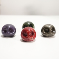 Vente en gros de sculptures miniatures de crânes en cristal naturel poli, artisanat de guérison, pour cadeau d'Halloween