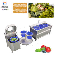 Industriële vlees- en groentereinigings- en ontwateringscombinatie, automatische fruit- en maïswasser met ozon systeem en centrifuge, SUS 304 motor