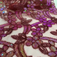 Tissu en dentelle brodée de luxe pour mariée, 100 % polyester, maille unie, pour fêtes et événements féminins