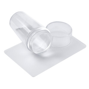 Transparent Silicone Nail Art Stamper Jelly Head with Scraper Cover for DIY Stamping Manicure - Product Image 3