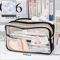 Sac à stylo transparent Instagram grande capacité nouvelle haute apparence fille élèves du primaire
