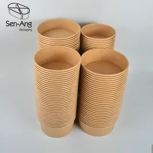 SenAng07-Juego de ensaladas de plástico, cuenco de papel desechable con tapa
