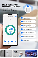 Serrure cylindrique Euro Sinvo Tuya BLE à remplacement facile avec clé, code, carte, empreinte digitale et plusieurs modes de déverrouillage pour l'industrie de la sécurité