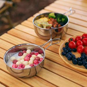 Outdoor Camping 304 Stainless Steel Folding Bowl Portable Cookware Set Multi Functional Combination Sauce <b>Pan</b> - Product Image 2