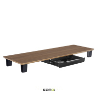 SamDi Ergonómico Personalizable Ancho Escritorio de Ordenador de Nogal Materiales Personalizables Estante de Escritorio de Ordenador para Escritorio de Oficina