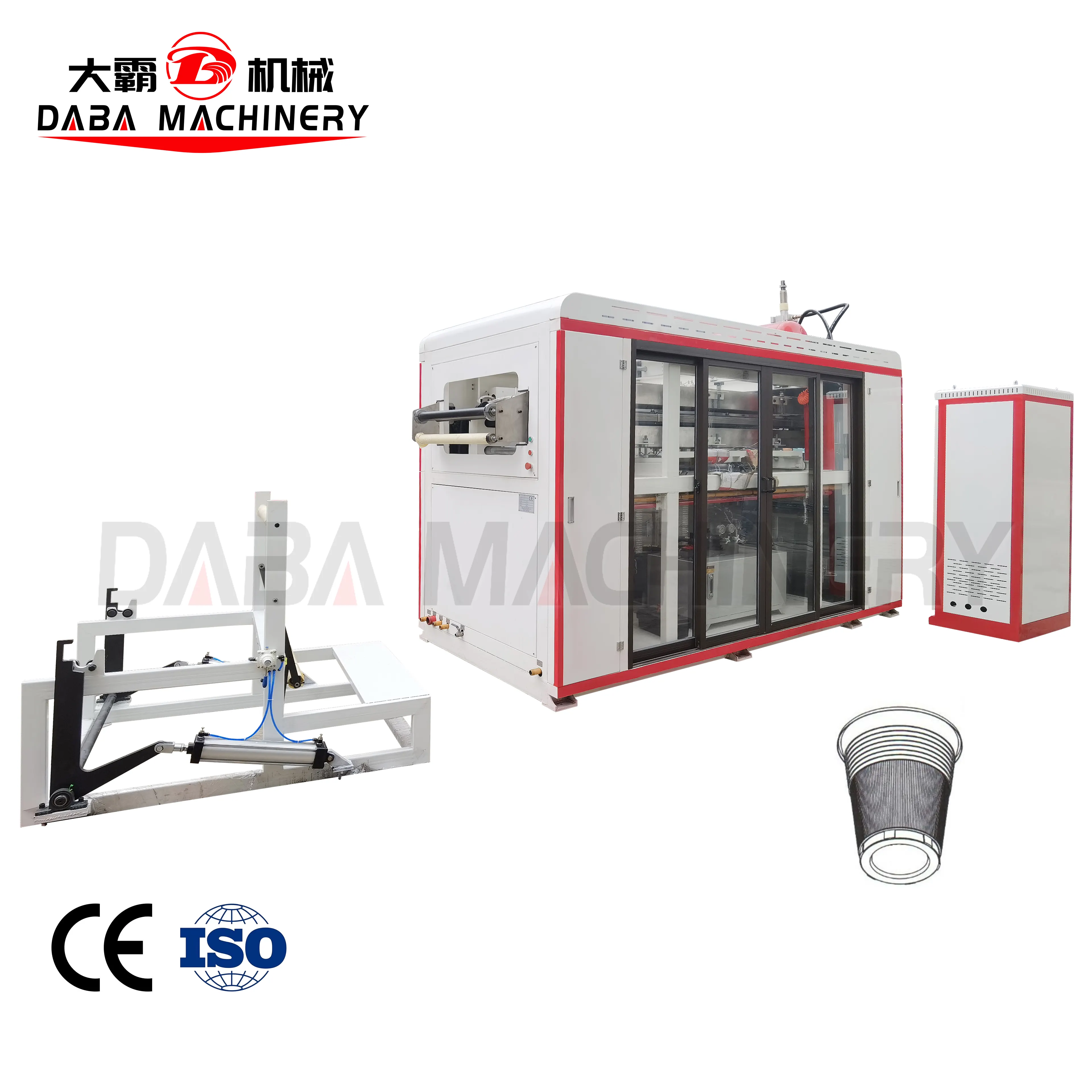Wenzhou พลาสติก Thermoforming เครื่องจักร DB-750ถ้วยพลาสติกที่ใช้แล้วทิ้งเครื่องจักรการผลิต