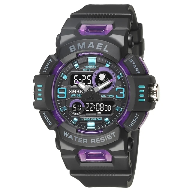 Smael 8063 New Fashion Sport Watch Double Display Digital Mens Watches Waterproof Casual Quartz Alarm Watch