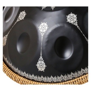 Tambour à main <span class=keywords><strong>Mandragora</strong></span> noir en acier inoxydable de 22 pouces pour débutants avec logo personnalisé et 9/10 notes tambour en langue mineure/kurde - Product Image 6